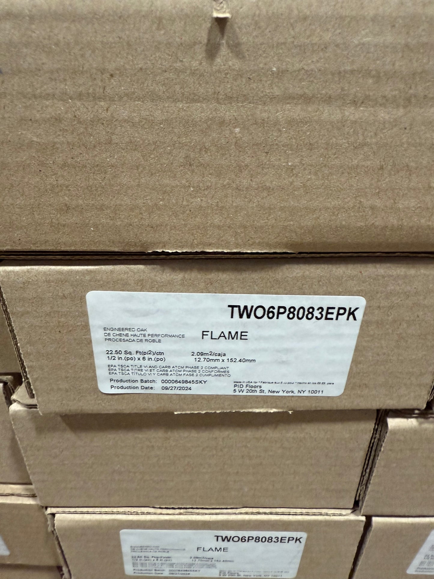 6" White Oak Flame - $3.49/sft