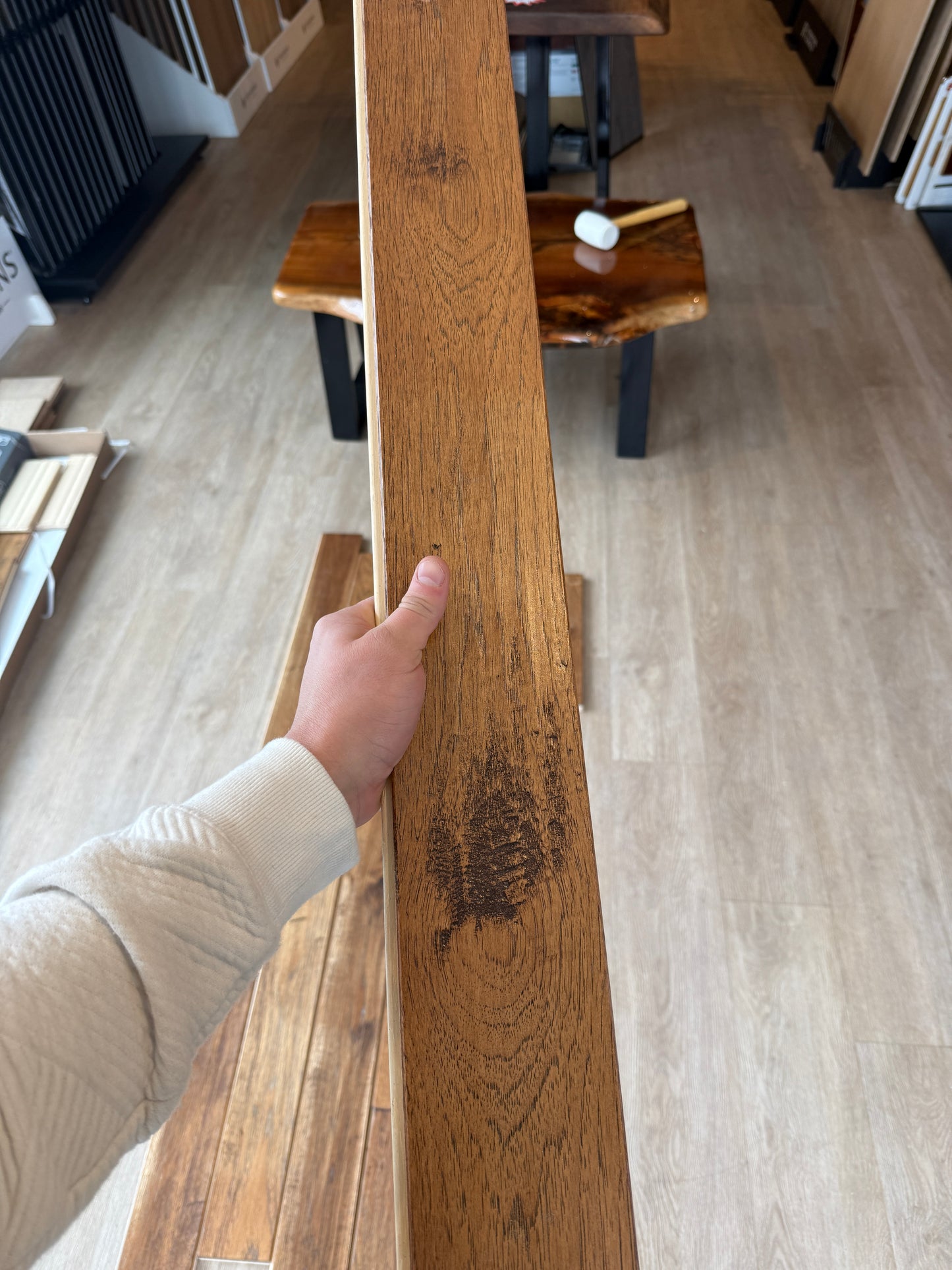 4" Prefinished Hickory Saddle Hand Scraped Solid Cabin Grade