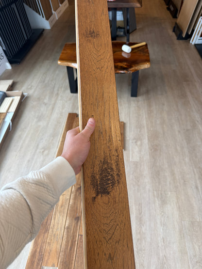 4" Prefinished Hickory Saddle Hand Scraped Solid Cabin Grade