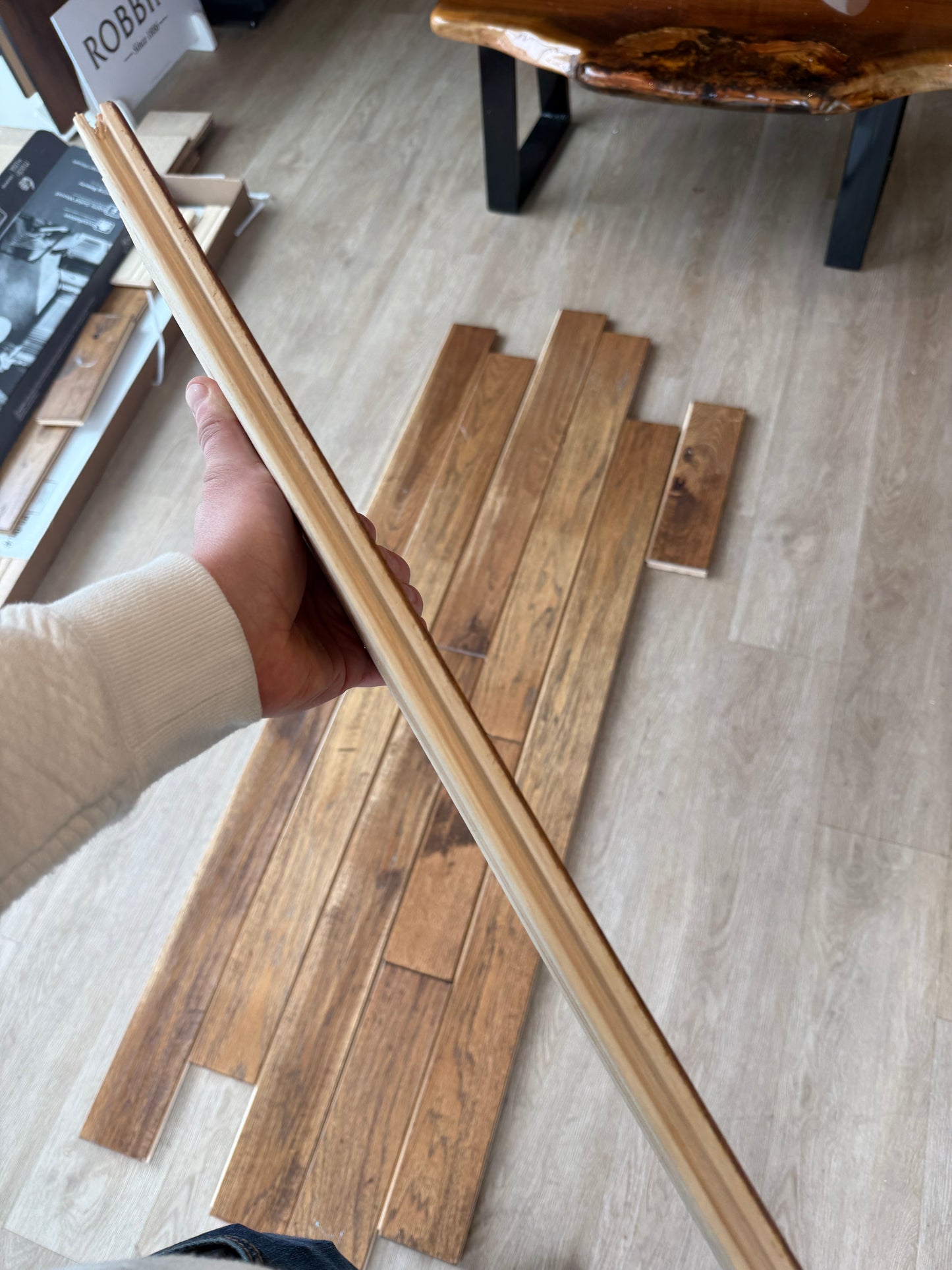 4" Prefinished Hickory Saddle Hand Scraped Solid Cabin Grade