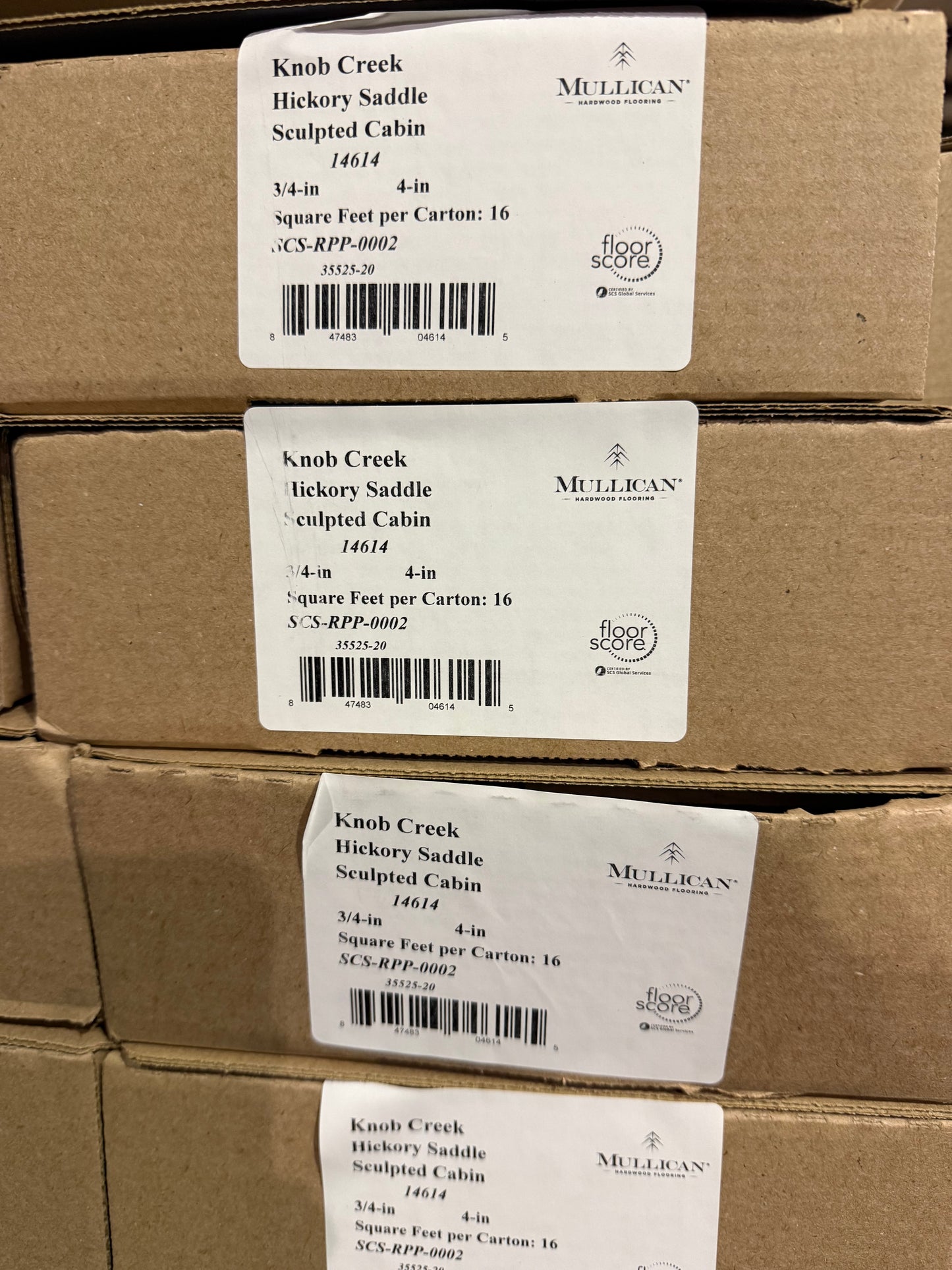 4" Prefinished Hickory Saddle Hand Scraped Solid Cabin Grade