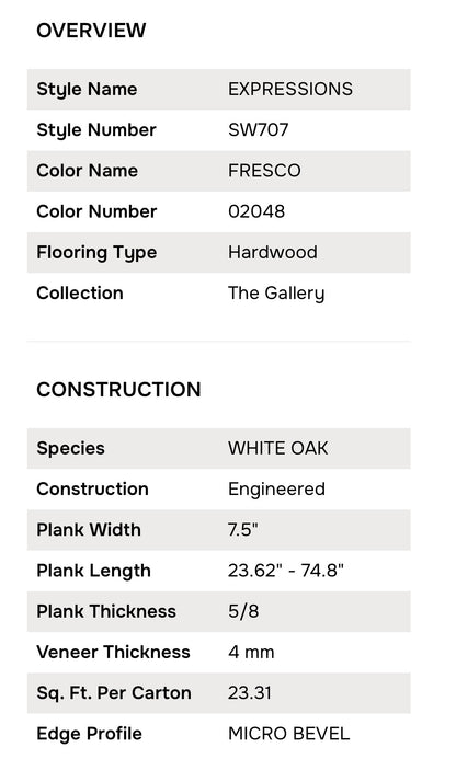 7.5" Expressions White Oak Fresco
